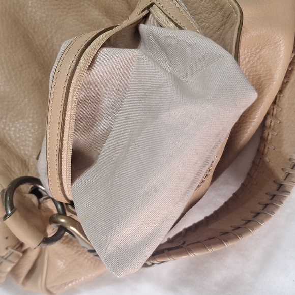 COLE HAAN Tan pebbled leather Boho Bag - Picture 3 of 11